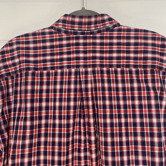 Men’s Dockers Red, White and Blue Plaid Long Sleeve Button Down Shirt Size XXL - Picture 7 of 9